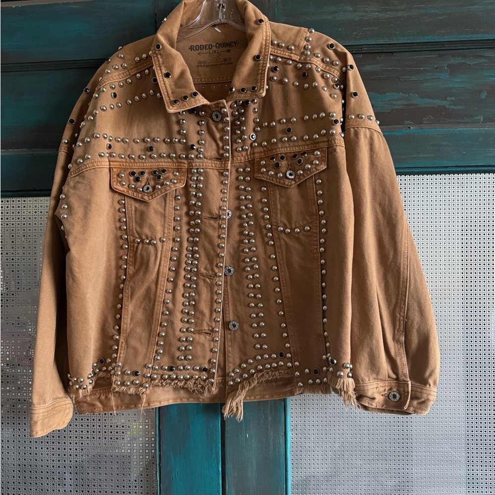 Rodeo Quincy Tan Studded Jean Jacket